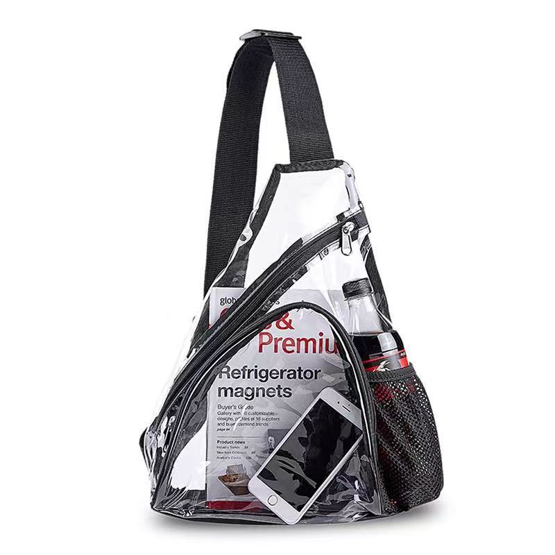 In-stock cross-border bestsellers: Transparent PVC single-shoulder crossbody transparent chest bag, Amazon jelly bag, water-resistant, security check transparent full figure