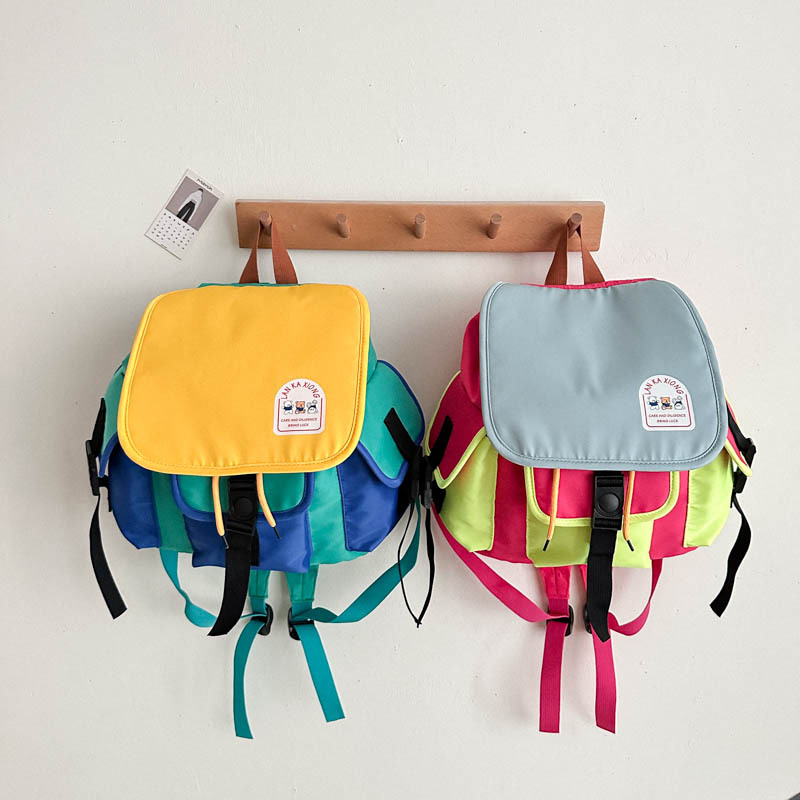 New cross-border cartoon backpack, Korean version, fashionable and cute, double-shoulder backpack with contrasting colors, large capacity, travel small bag Specification drawing