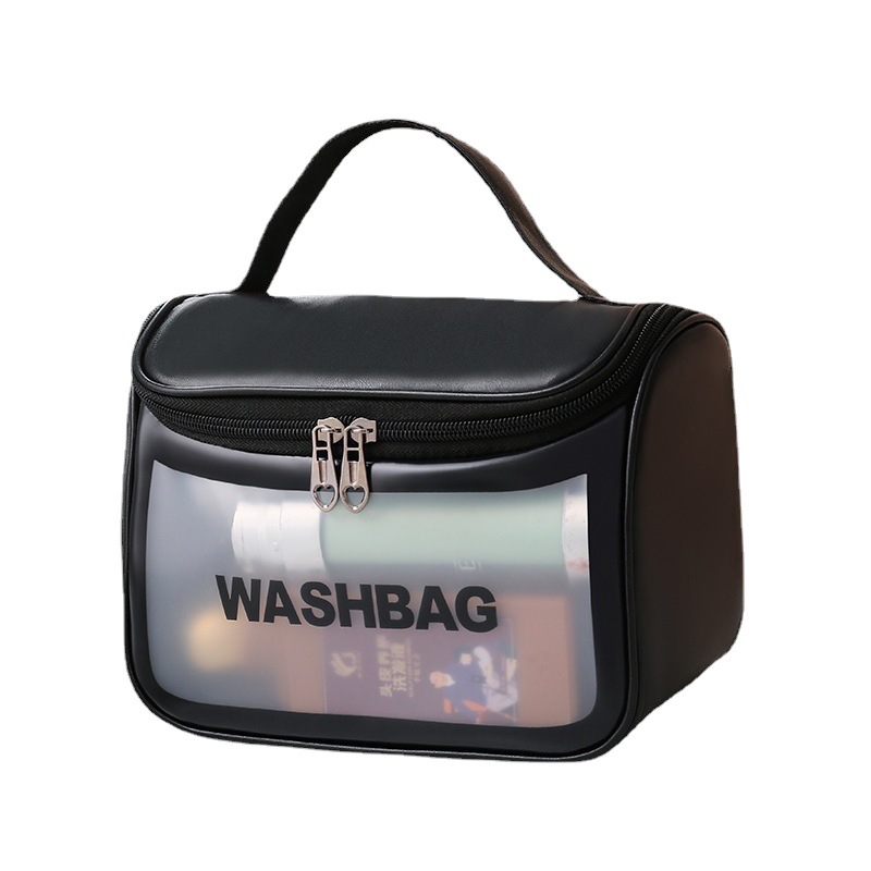 Customized Korean-style InS-style hand-held chanel-style makeup bags with large capacity waterproof hooks and toiletries storage bags Item Picture