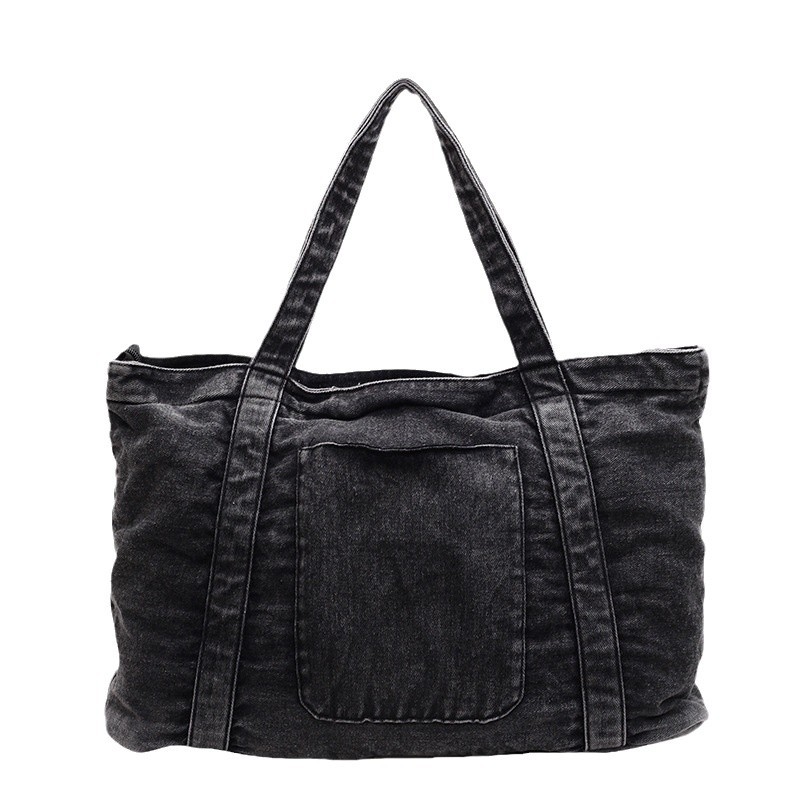 The new streetwear denim tote bag for women is fashionable, simple, elegant and versatile. It's a retro commuting handbag Item Picture