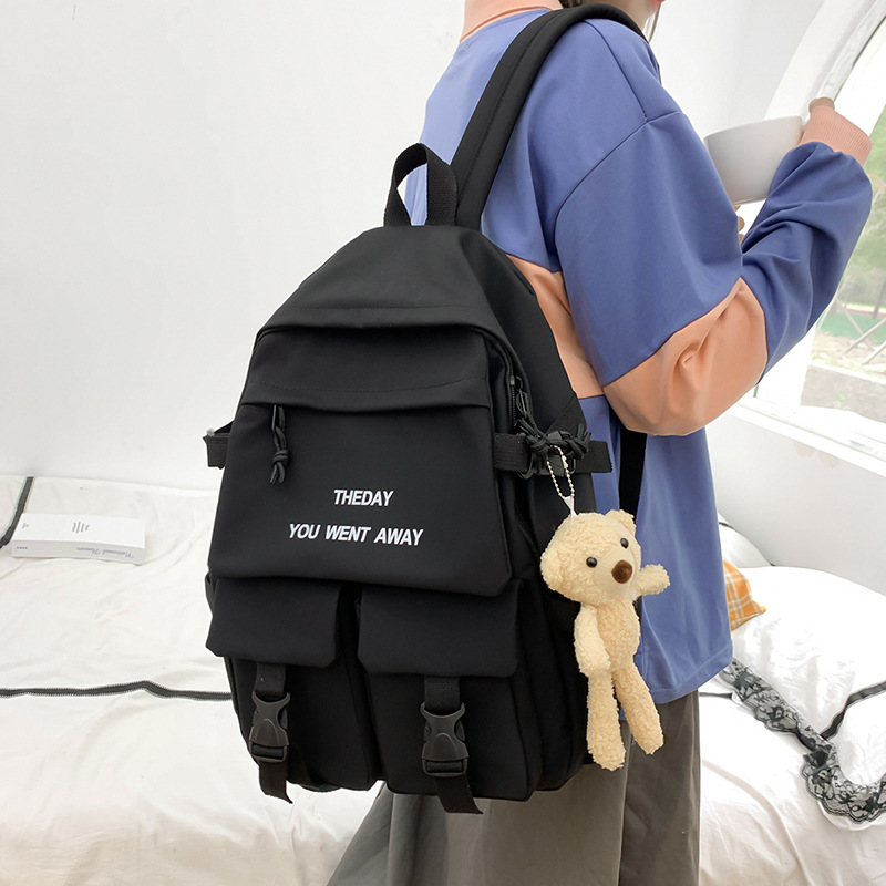 Schoolbag for girls, Korean-style backpack for boys, fashionable and casual, large-capacity campus backpack for high school and college students Specification drawing