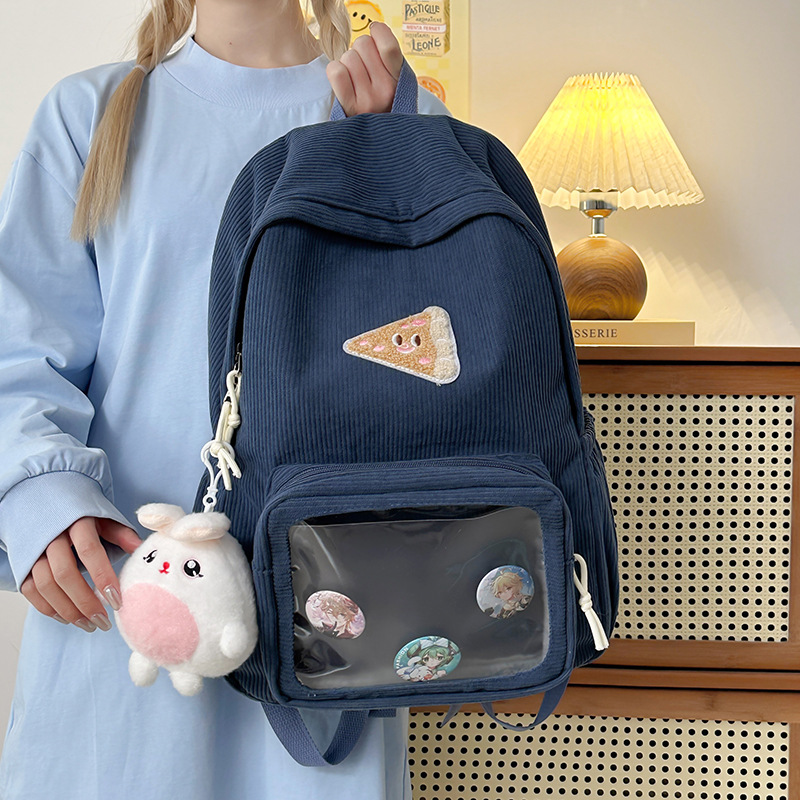 The 2025 new transparent pain bag for girls is a fashionable schoolbag for junior and senior high school students. It is versatile and has a large capacity for travel Specification drawing