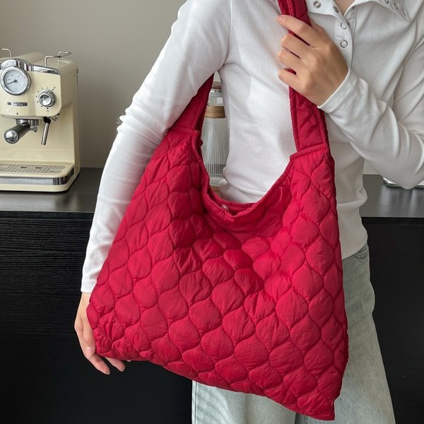 Spring Korean-style cotton jacket bag, fashionable and casual nylon bag, large-capacity vest bag, fashionable commuting Tote student bag details Picture