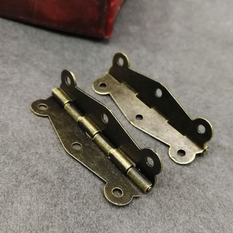 Retro hinge box, wooden box, paper box, handicraft box, hinge gift box, wine box, accessories, iron hinge B-107 details Picture