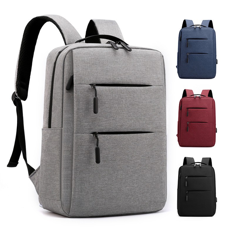 Simple laptop bag for men, USB charging, business backpack, gift backpack, can be printed with logo full figure