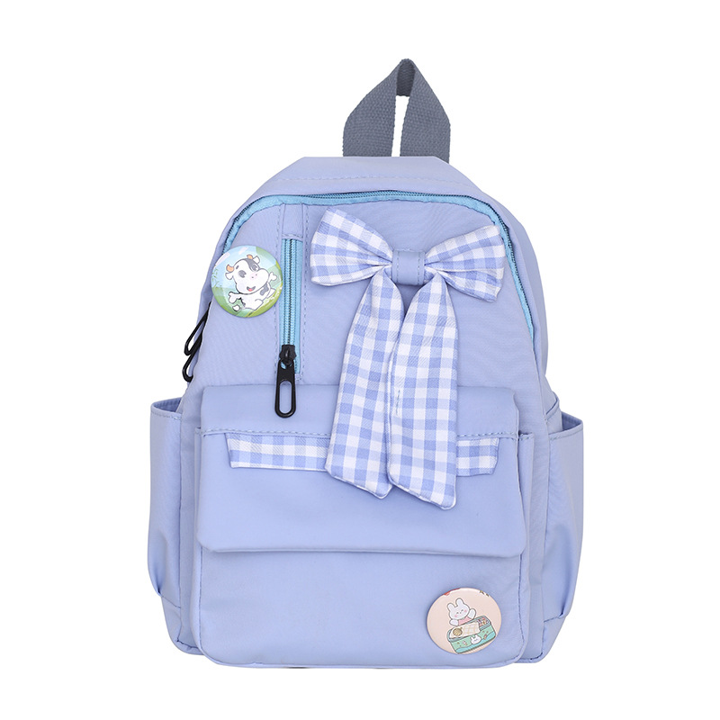 Bowknot schoolbag for female primary school students, large-capacity, lightweight, lightweight, cute and simple backpack for junior high school students from grades three to six Item Picture