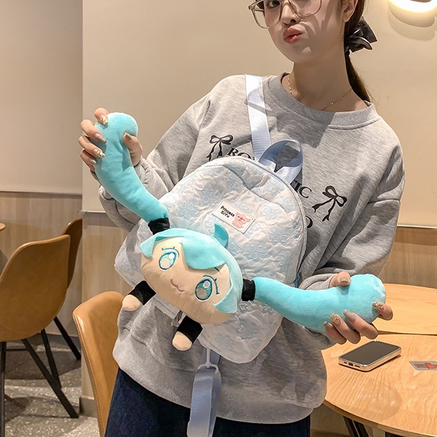 Cute cartoon backpack, high appearance level, design sense backpack, large capacity, cute girl schoolbag, girls' shopping bag full figure