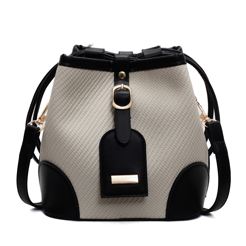 2025 New trendy and fashionable color-blocking bucket bag, spring single-shoulder bag, versatile and high-quality crossbody bag Item Picture