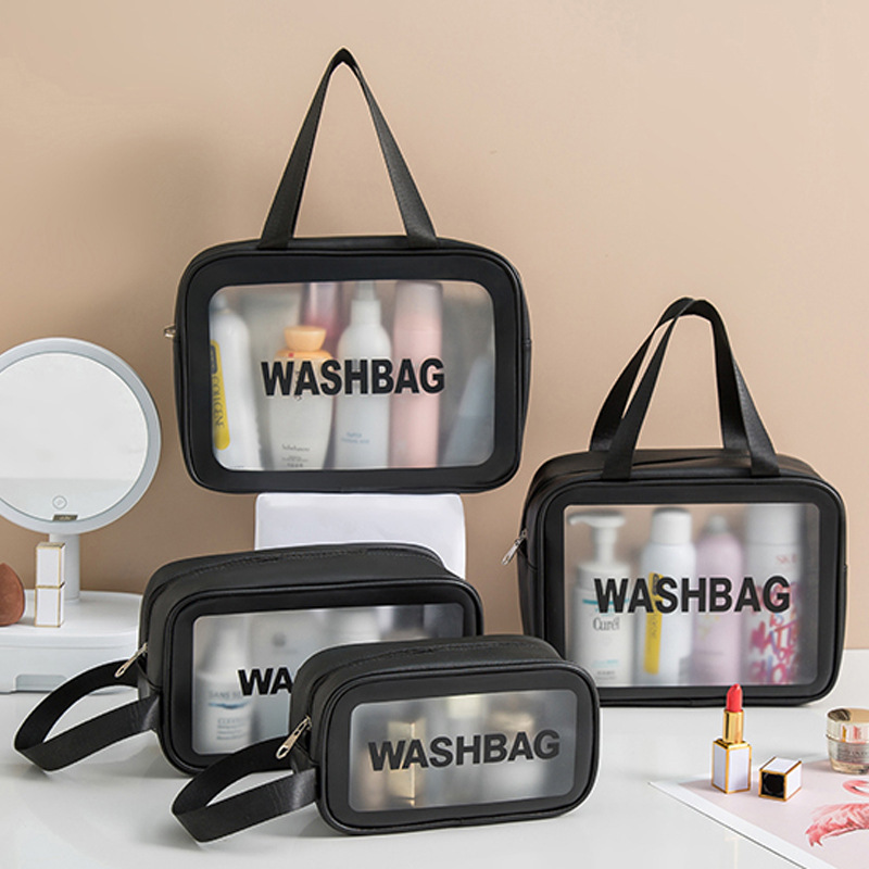 Double-layer washbasin bag with dry and wet separation, waterproof men's swimming storage bag, travel large-capacity cosmetic bag, pvc women's full figure