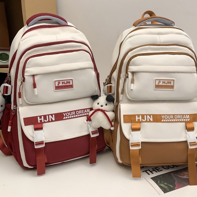 2025 New high-appearancelevel student bag, spliced color contrast large-capacity student schoolbag, casual for both boys and girls in junior and senior high school Application Scenario