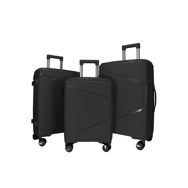 Cross-border simple and lightweight trolley case, pp three-piece set, swivel wheel travel case, large-capacity luggage for leisure travel Application Scenario