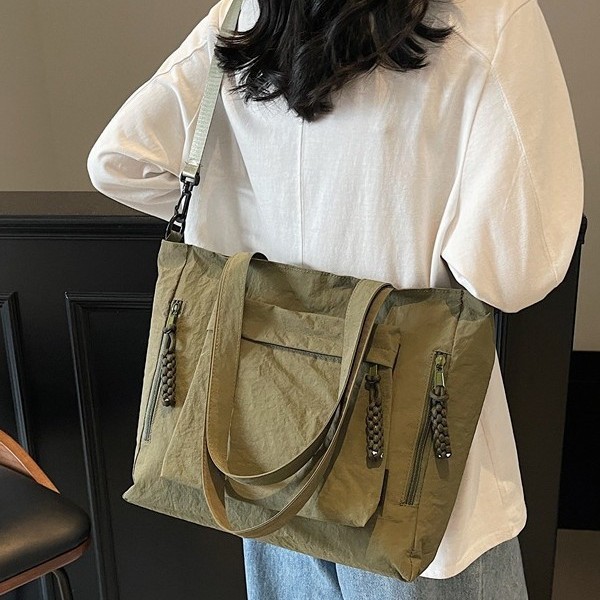 Women's cross-border handbag trend 2025 Spring New Design Nylon fabric bag large capacity single-shoulder crossbody bag Specification drawing