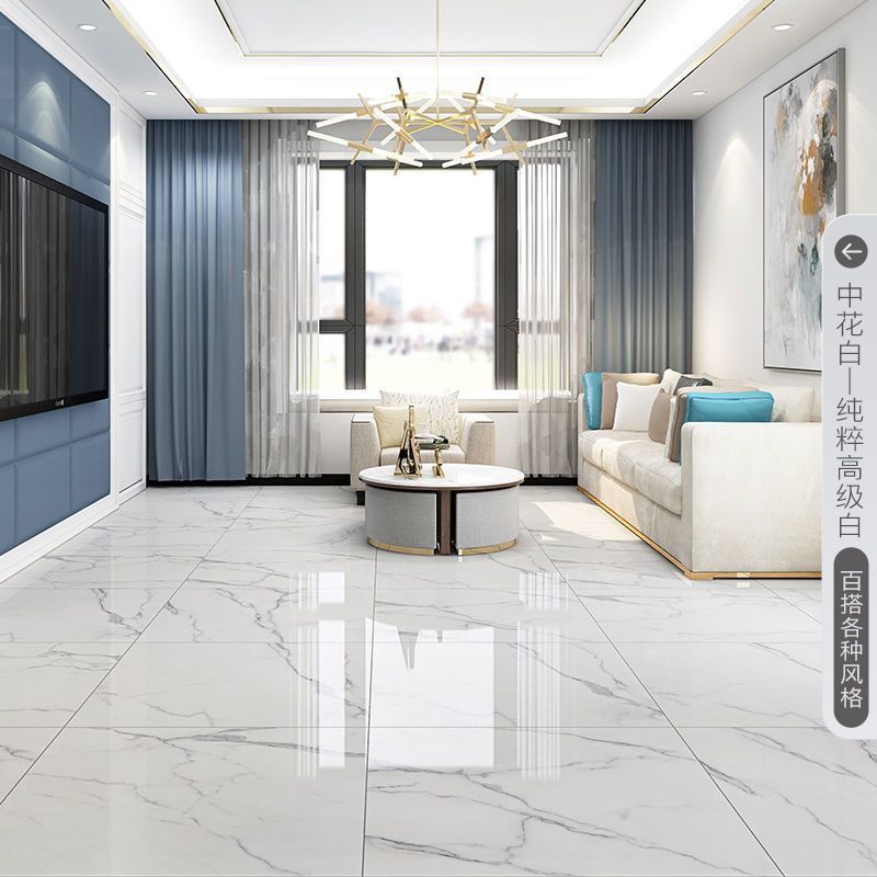 Guangdong Foshan full-body glazed tile floor tile 800x800 living room marble anti-slip and wear-resistant floor tile polished glazed tile Item Picture