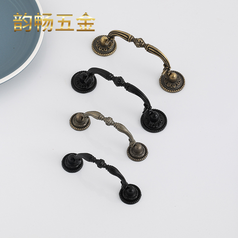 120*50MM antique drawer handle, European-style handle, retro handle, hand-held home decoration handle A114 Specification drawing