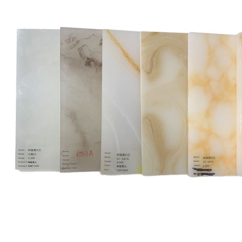 Translucent cloud stone slabs, acrylic translucent plates, snowflake stones, resin plates, artificial stone countertops, decorative plates, bar counters, and luminous plates Item Picture