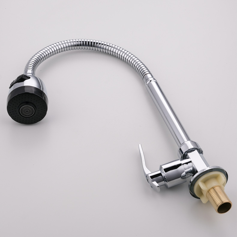 Factory direct sales of hexagonal vertical single faucet, kitchen sink faucet, universal single cooling faucet, default details Picture