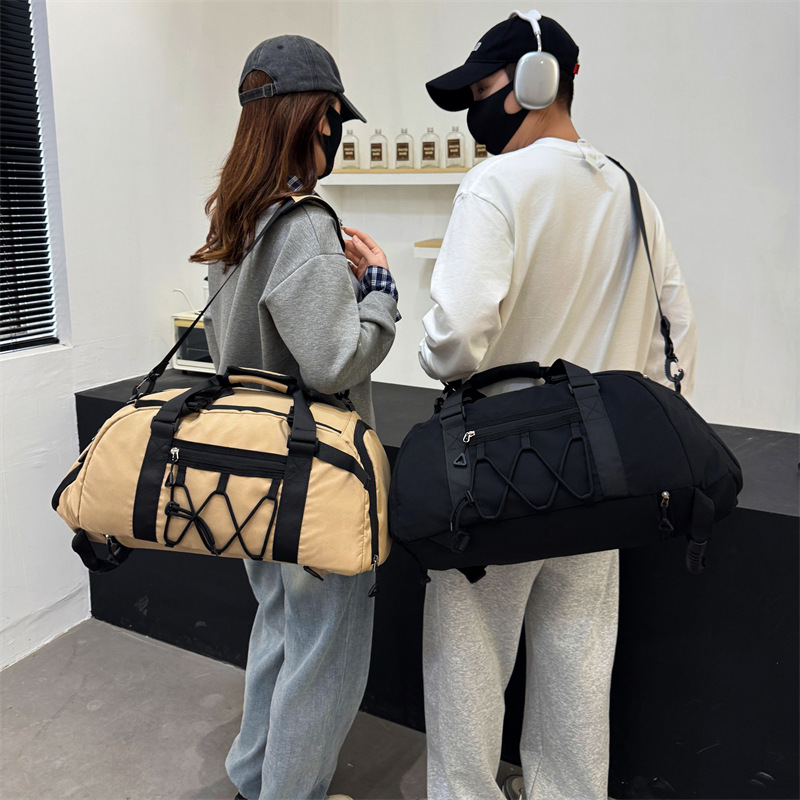 Multi-functional trendy travel bag for men and women, large-capacity lightweight hand-held fitness bag, independent shoe compartment, double-shoulder luggage bag details Picture