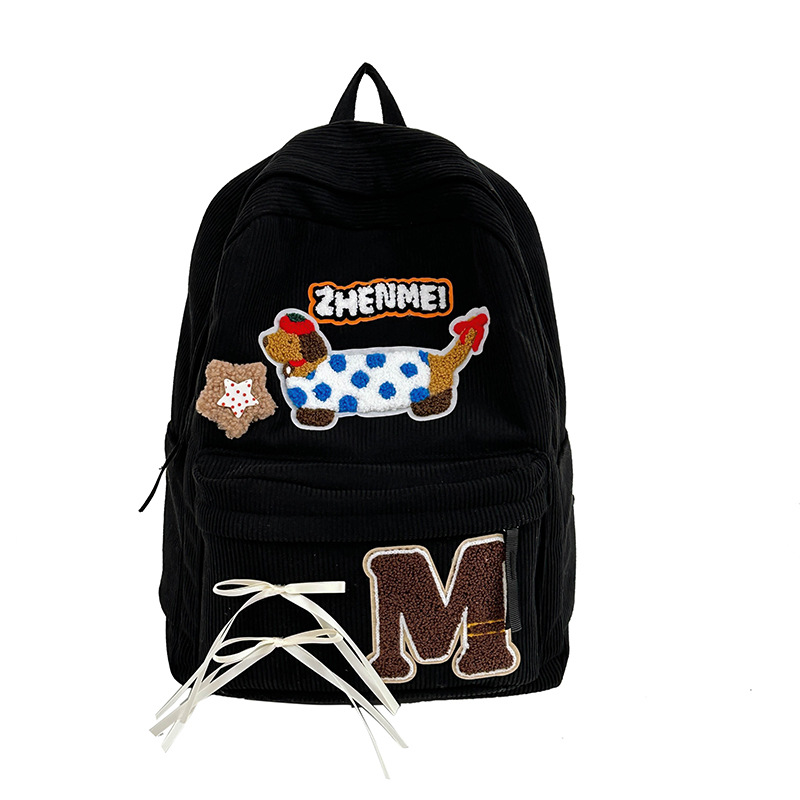 New autumn and winter 2024 Cute cartoon dog student backpack with large capacity and sweet bow for girls Item Picture