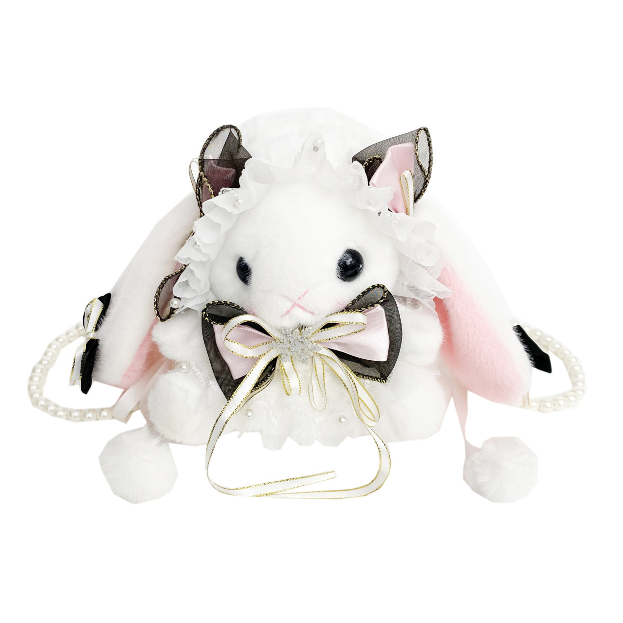 The new Carton Japanese Lolita Rabbit pearl hand-held crossbody bag is a sweet and cute Korean version of a crossbody single-shoulder small bag Item Picture