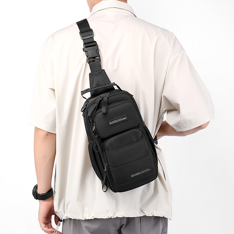 WEPOWER's new men's chest bag, a Korean-style casual commuting single-shoulder bag, and a large-capacity portable crossbody bag for travel details Picture