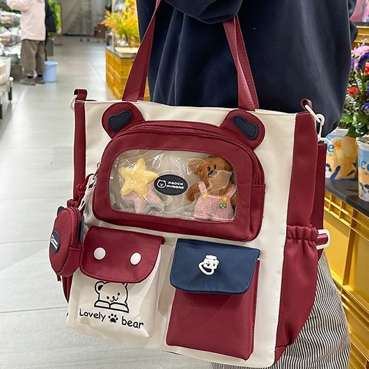 New Korean-style student pain bag for girls, fresh and versatile, large-capacity junior high school schoolbag, campus tutorial book bag full figure