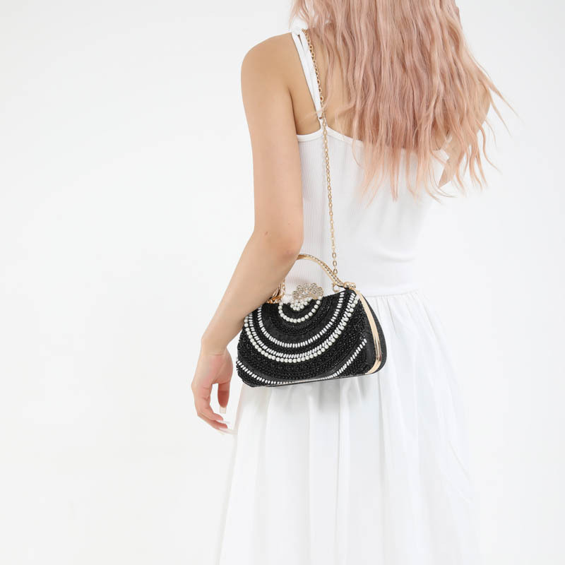 2025 New style dinner bag, cross-border women's handbag, fashionable women's bag, high-end single-shoulder bag, diamond-encrusted crossbody bag details Picture