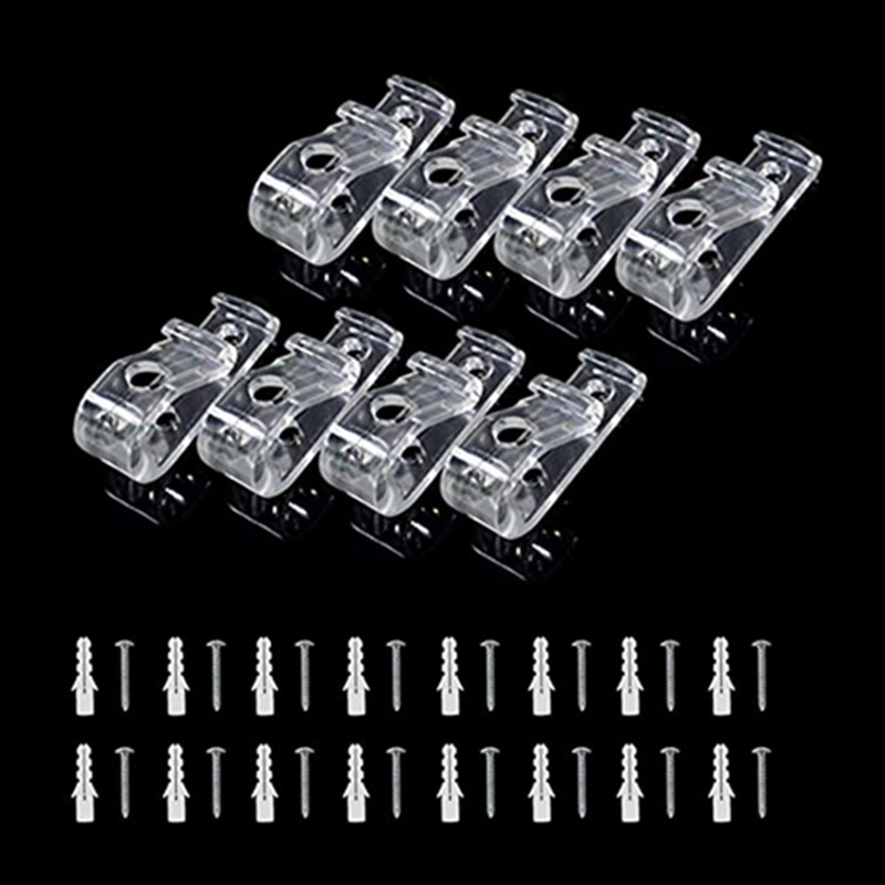 Cross-border retail curtain double-hole positioning hook, 8 blinds, soft gauze blinds, curtain fixing hook accessories with screws full figure