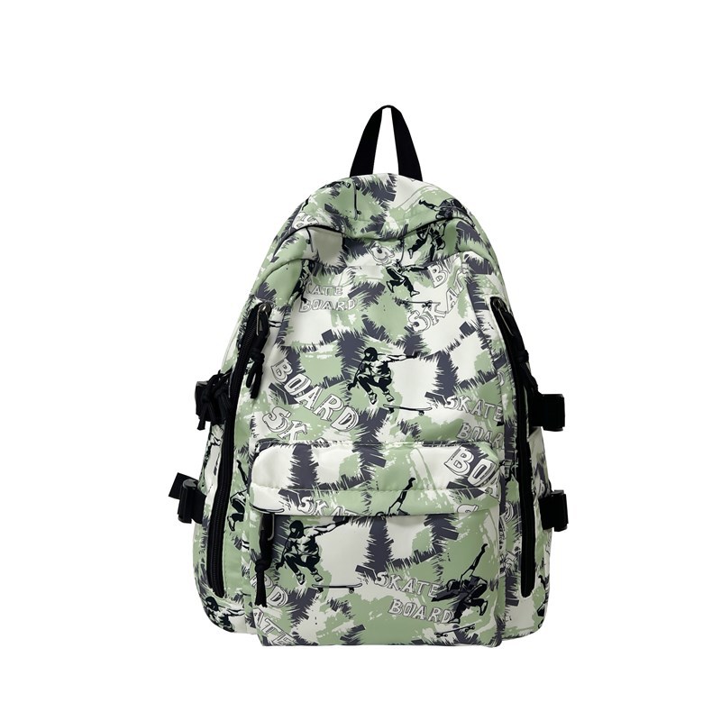 Men's Japanese-style versatile large-capacity casual travel bag, women's fashionable and cool schoolbag, college student couple backpack Item Picture