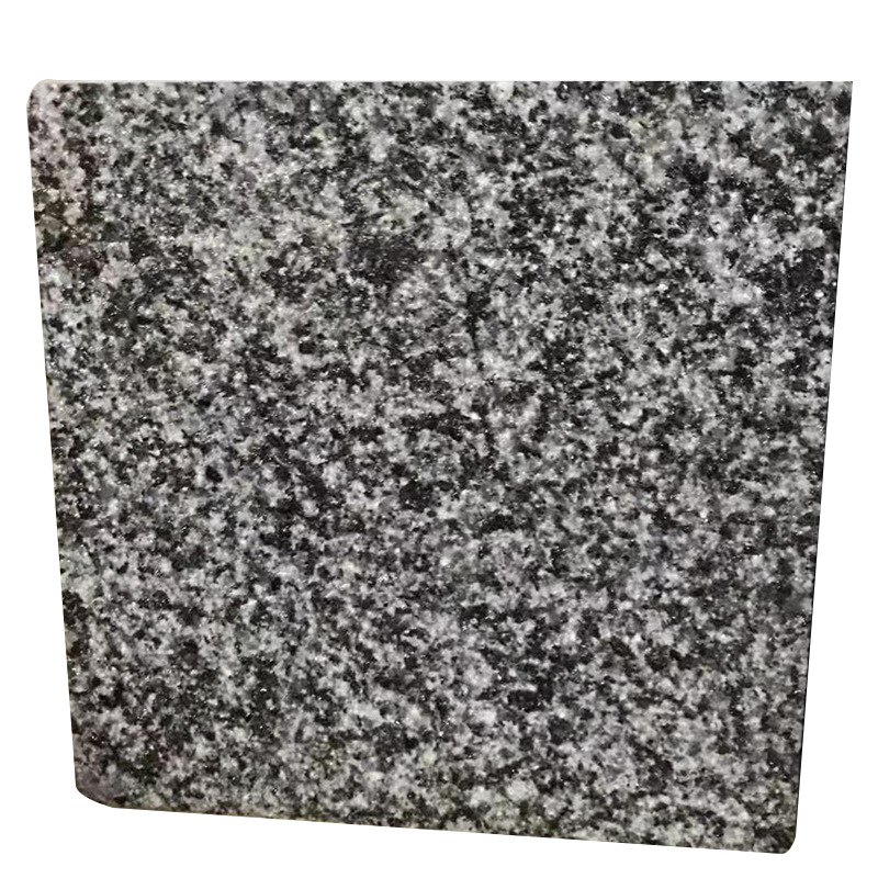 Litchi Face black sesame fire plate square sidewalk park marble floor tile, Shandong black sesame stone Item Picture