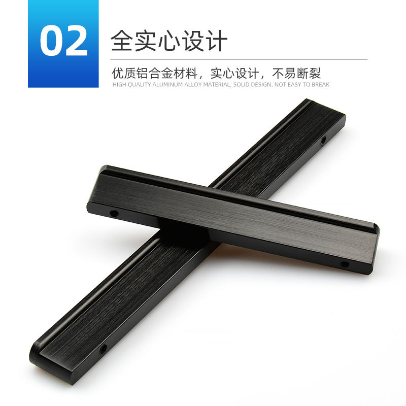 Round-head straight aluminum T-shaped profile with extreme oxidation, chamfered, thickened profile, black brushed, gold and copper color, extended straight bar T-shaped handle Specification drawing