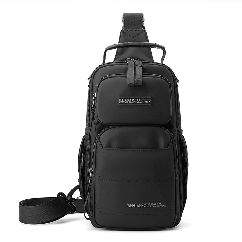 WEPOWER's new men's chest bag, a Korean-style casual commuting single-shoulder bag, and a large-capacity portable crossbody bag for travel Item Picture