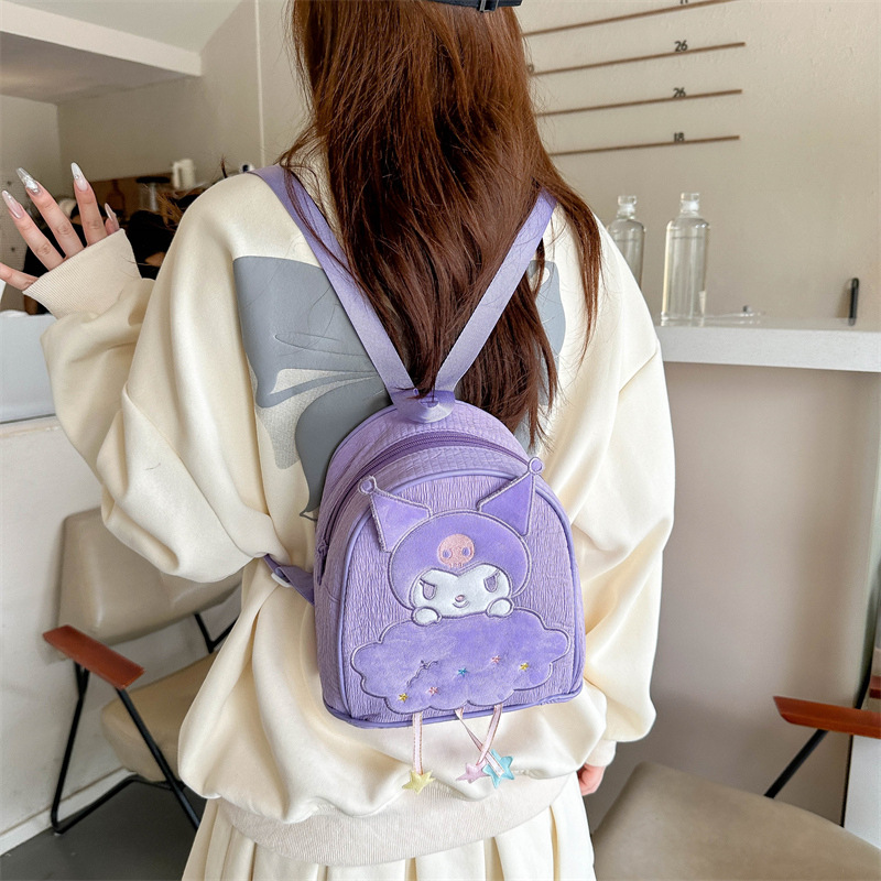 Cartoon cute children's double-back outdoor casual and versatile snack bag, kindergarten entrance backpack, anime little kids' double shoulders Specification drawing