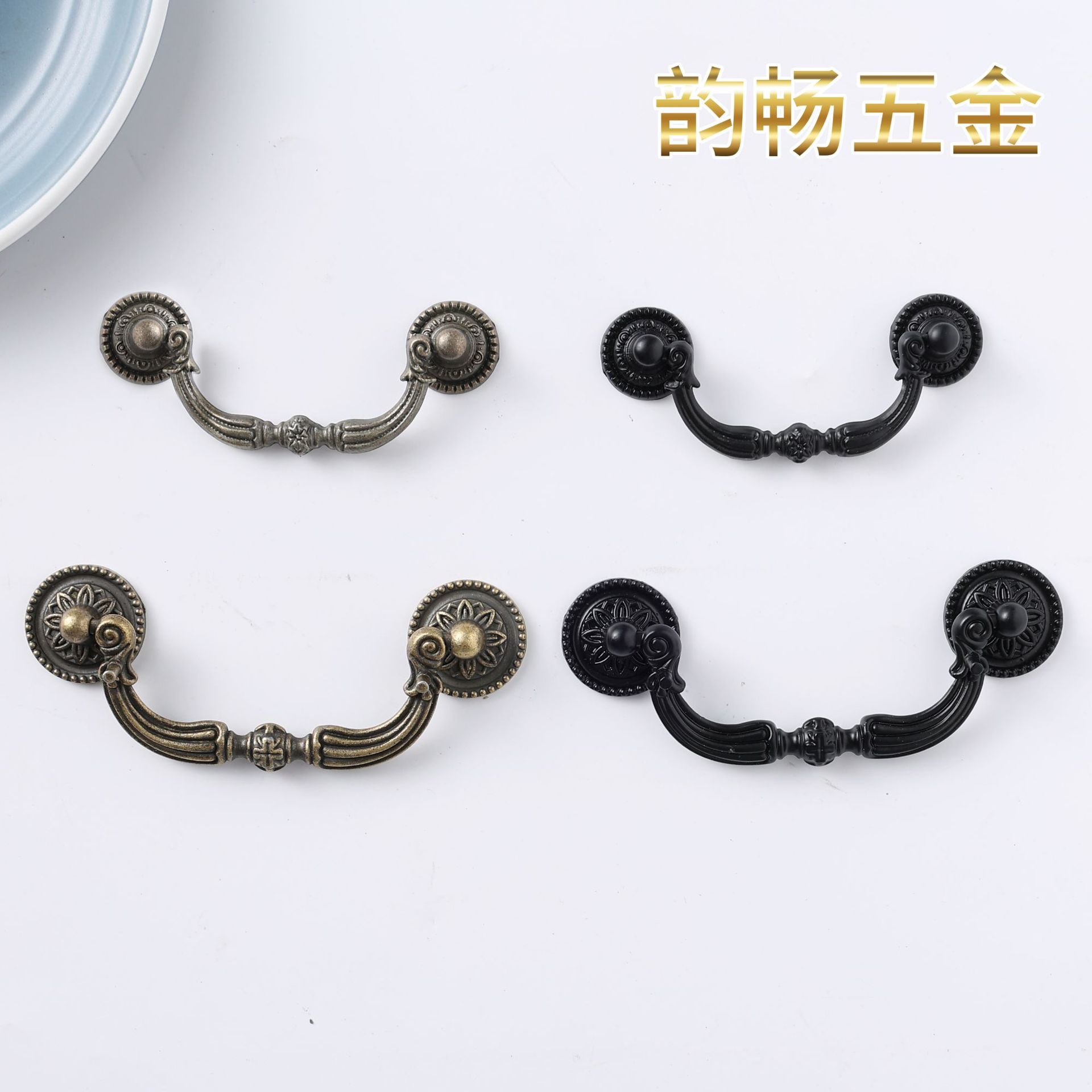 120*50MM antique drawer handle, European-style handle, retro handle, hand-held home decoration handle A114 full figure