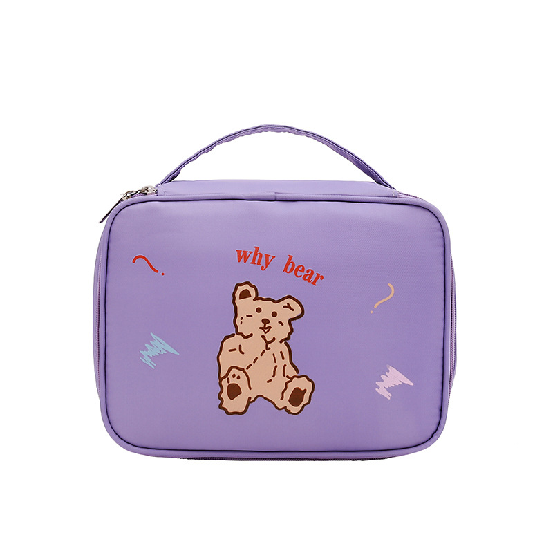 Ins-style cute makeup bag, Japanese-style student storage bag, portable large-capacity multi-functional toiletries Item Picture