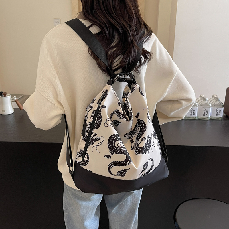 Cross-border wholesale women's bags, outdoor travel Chinese-style single-shoulder tote bags, large-capacity Chinese knot multi-functional backpacks details Picture
