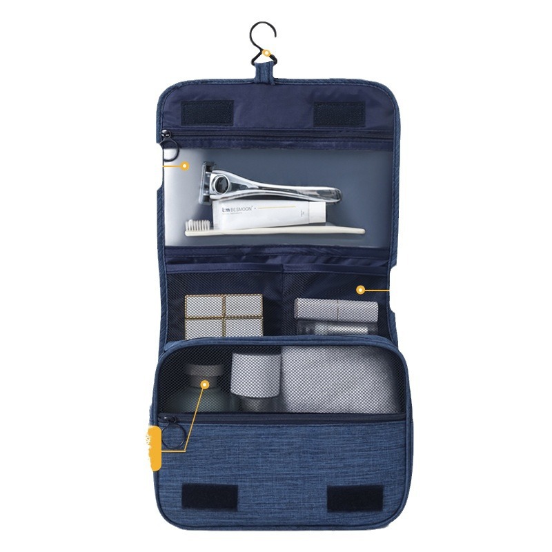 Travel cationic hook toiletry bag, men's hanging frosted dry-wet separation storage bag, large-capacity waterproof storage bag Item Picture