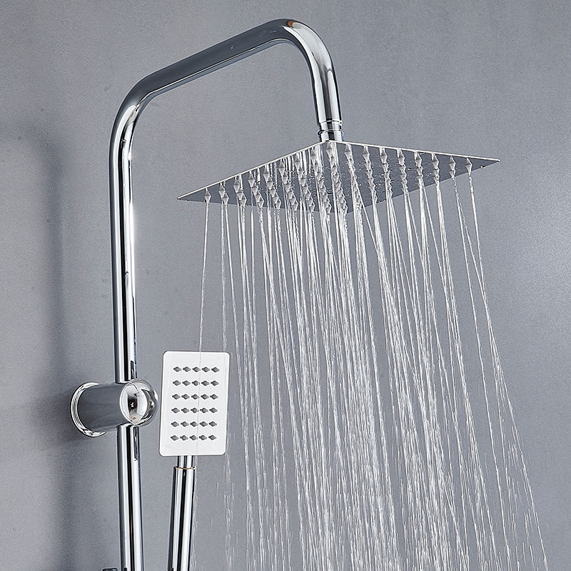 Cross-border simple one-piece split rod stainless steel shower head set with soap box, bathroom bathtub pressurized nozzle details Picture