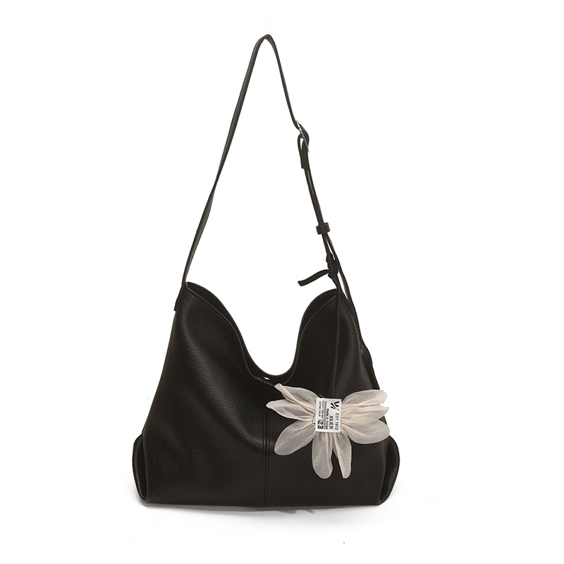 Cross-border super soft large-capacity commuter bag 2025 New style, popular underarm bag, textured tote bag, versatile single-shoulder bag for women Item Picture