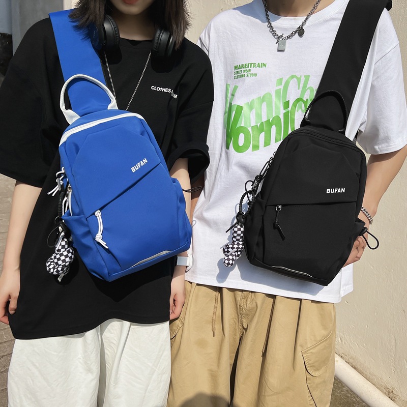 Trendy workwear-style men's chest bag, versatile ins student sports single-shoulder crossbody bag, couple outdoor travel backpack Specification drawing
