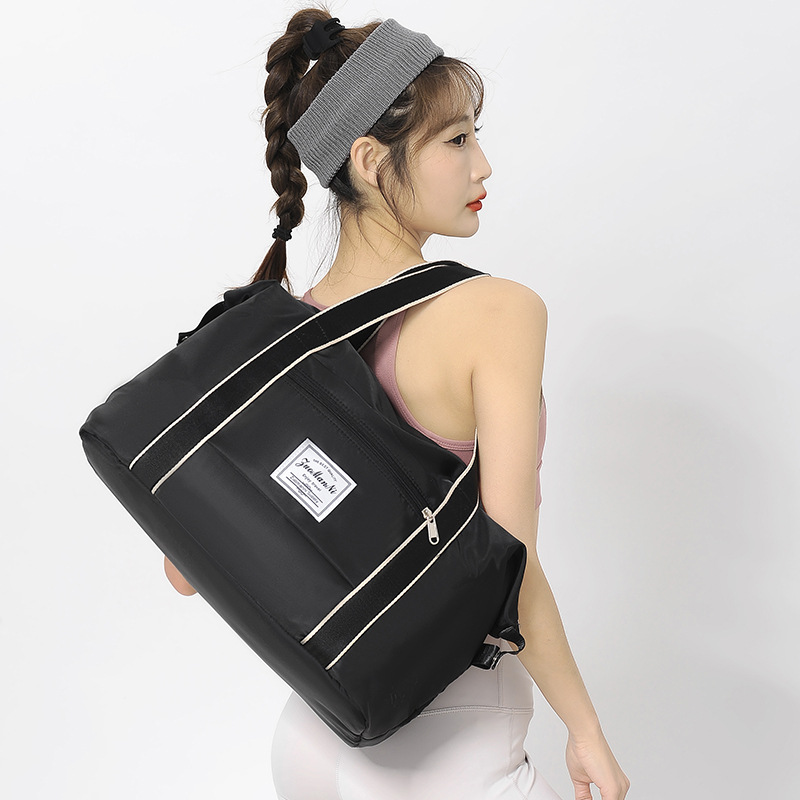 2025 New large-capacity travel bag, dry-wet separation sports and fitness bag, hand-held yoga bag, lightweight luggage bag Specification drawing