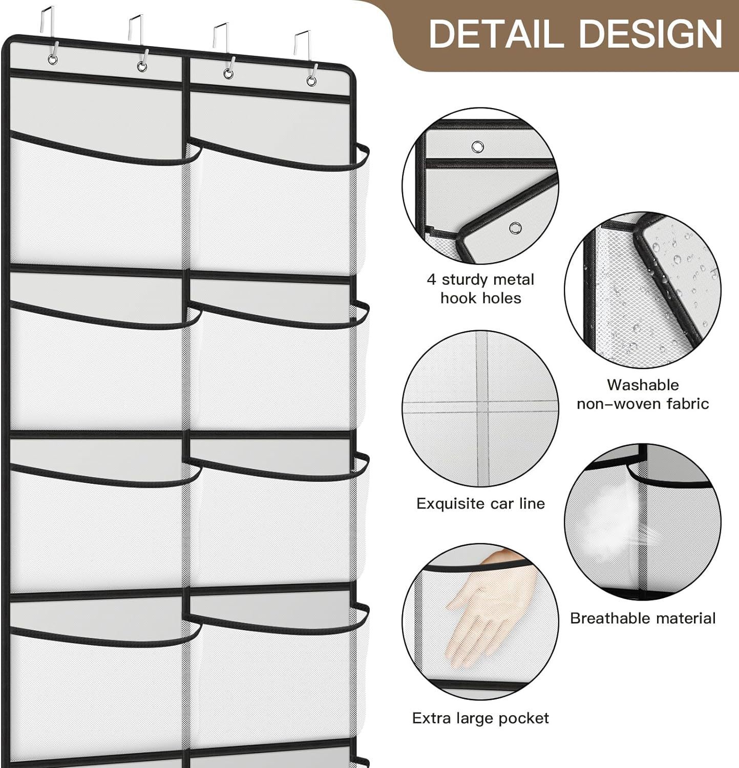 Amazon's best-selling five-compartment hanging bag for towels, toiletries, door rear storage bag, wardrobe organization, and 10-compartment hanging bag Application Scenario