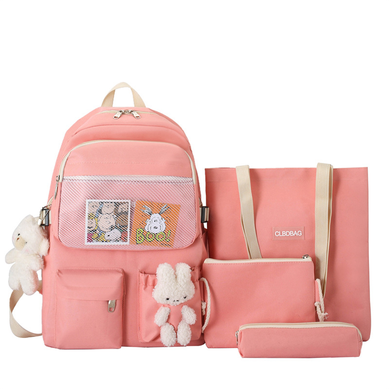 New large-capacity backpack for junior high school students, Japanese-style and Korean-style four-piece backpack for primary school students Item Picture