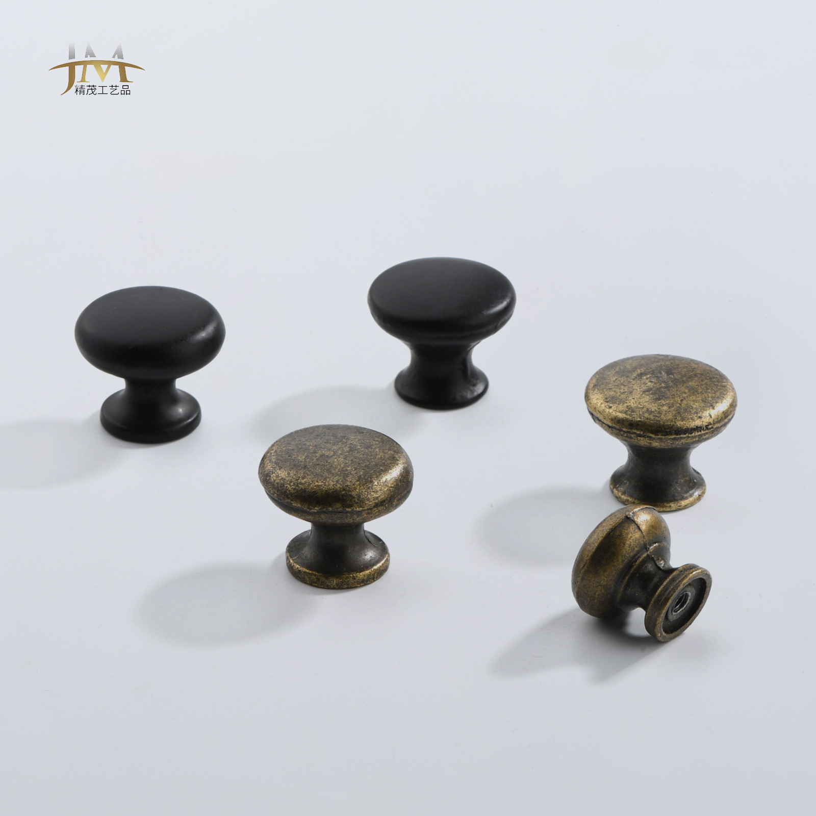 Jingmao Hardware's new European-style home decoration single-hole spray paint in black is suitable for drawer pull rings and cabinet door handles details Picture