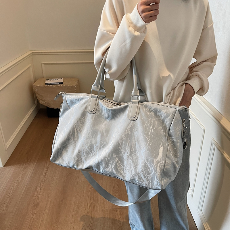 Solid-color simple short-distance travel bag, unisex carry-on bag, single-shoulder crossbody carry-on bag for pregnant women waiting for delivery Specification drawing