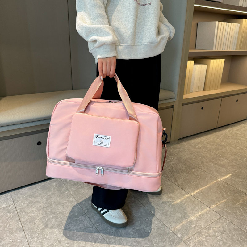 Customized folding travel bags with logo printing, travel boarding sports bags, hand-held yoga, swimming and fitness bags for women Specification drawing