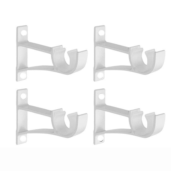 Curtain rod, Roman rod, aluminum alloy curtain track rod, single rod thickened silent bracket accessory, side installation and top installation Specification drawing