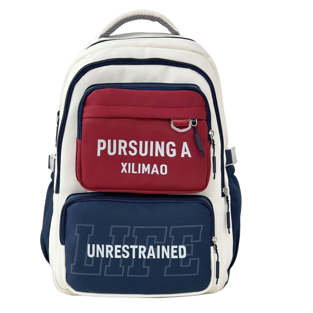 A color-blocking backpack for girls, a Korean version, a large-capacity backpack for high school students, and a versatile travel backpack for junior high school students Item Picture