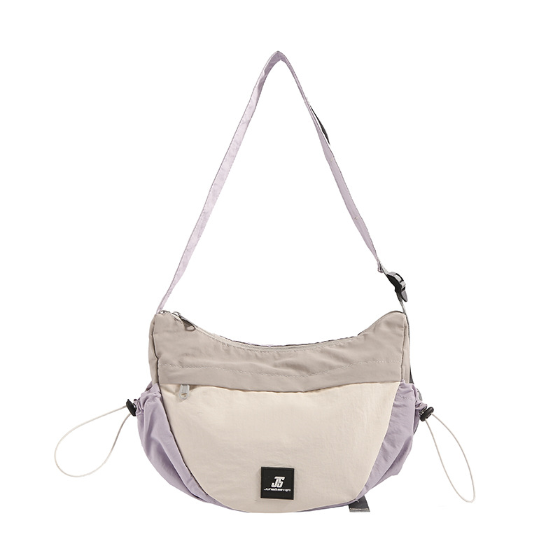 Casual sports and fitness large-capacity bag for women, 2025 new solid color wide shoulder strap crossbody bag, lightweight single-shoulder bag Item Picture