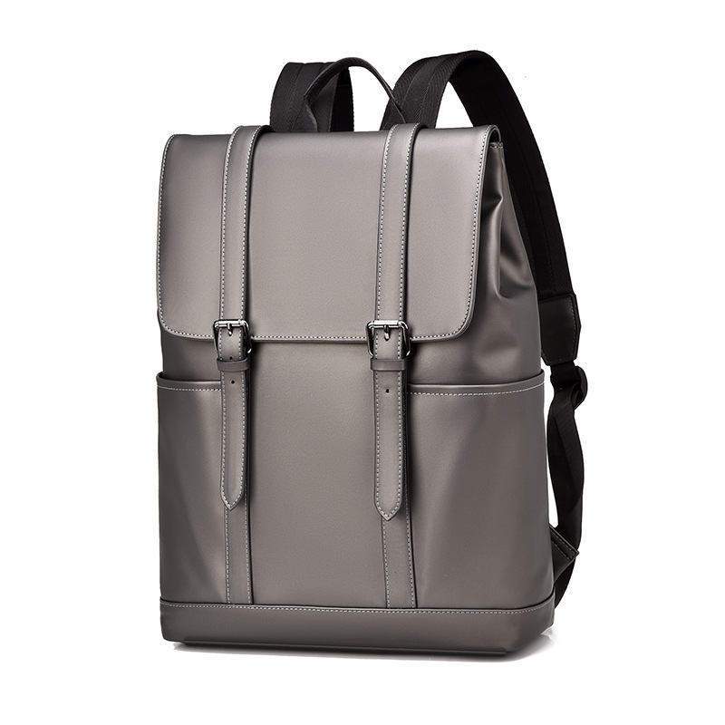 Casual backpacks for men, high-end leather film commuting travel backpacks, large-capacity computer bags, college student schoolbags Item Picture