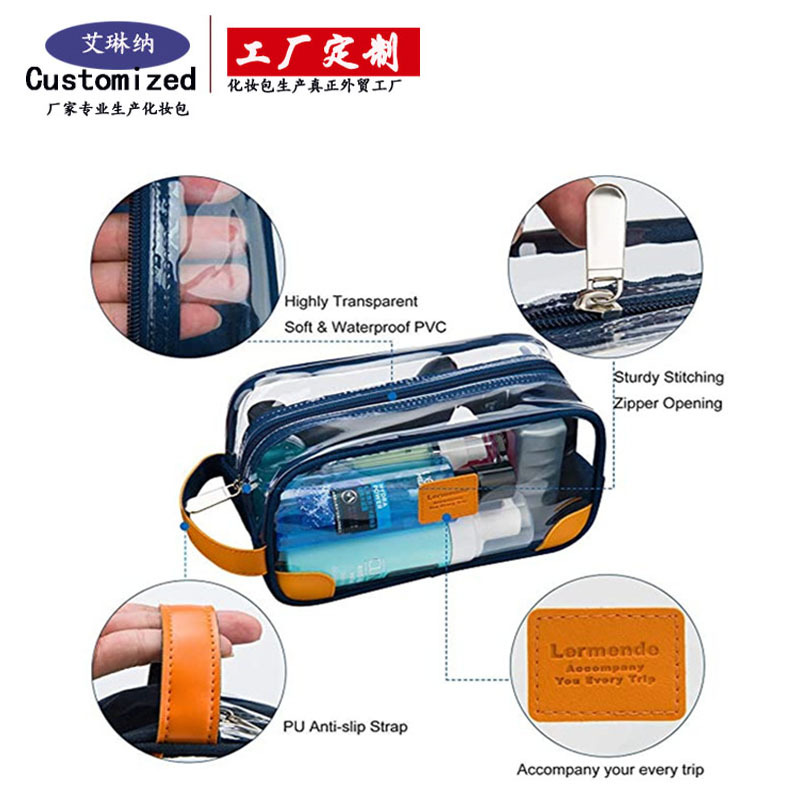 In 2022, Amazon's new PVC transparent travel bags, toiletries and makeup bags are processed and customized in accordance with aviation requirements Specification drawing